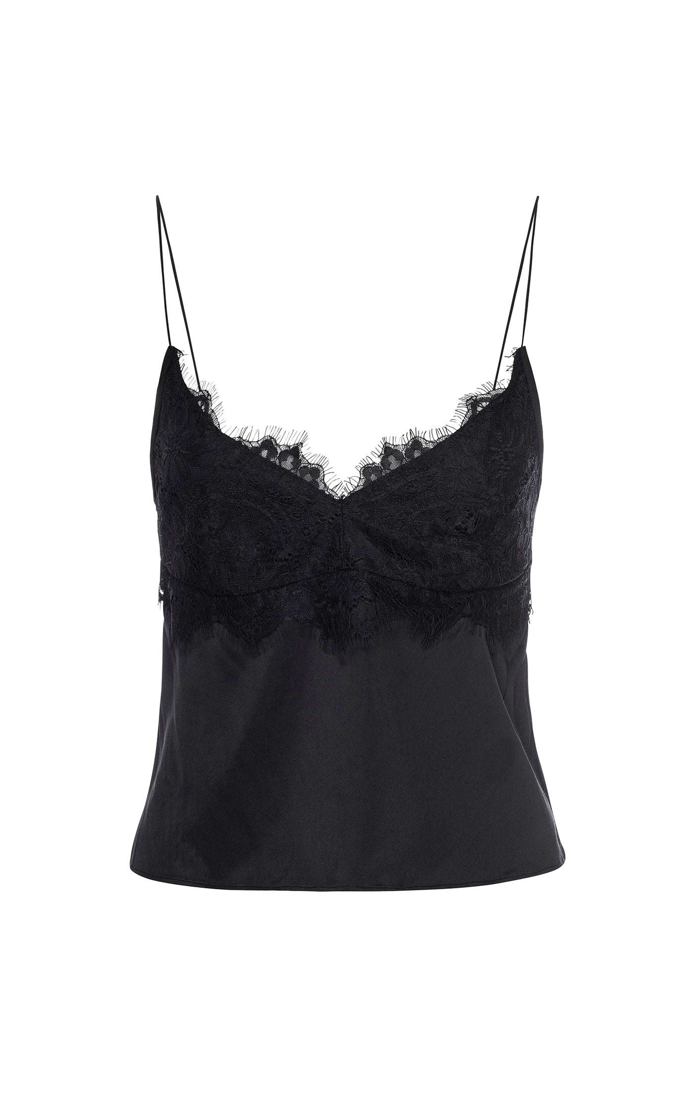 GOOD AMERICAN SATIN CAMI BLACK