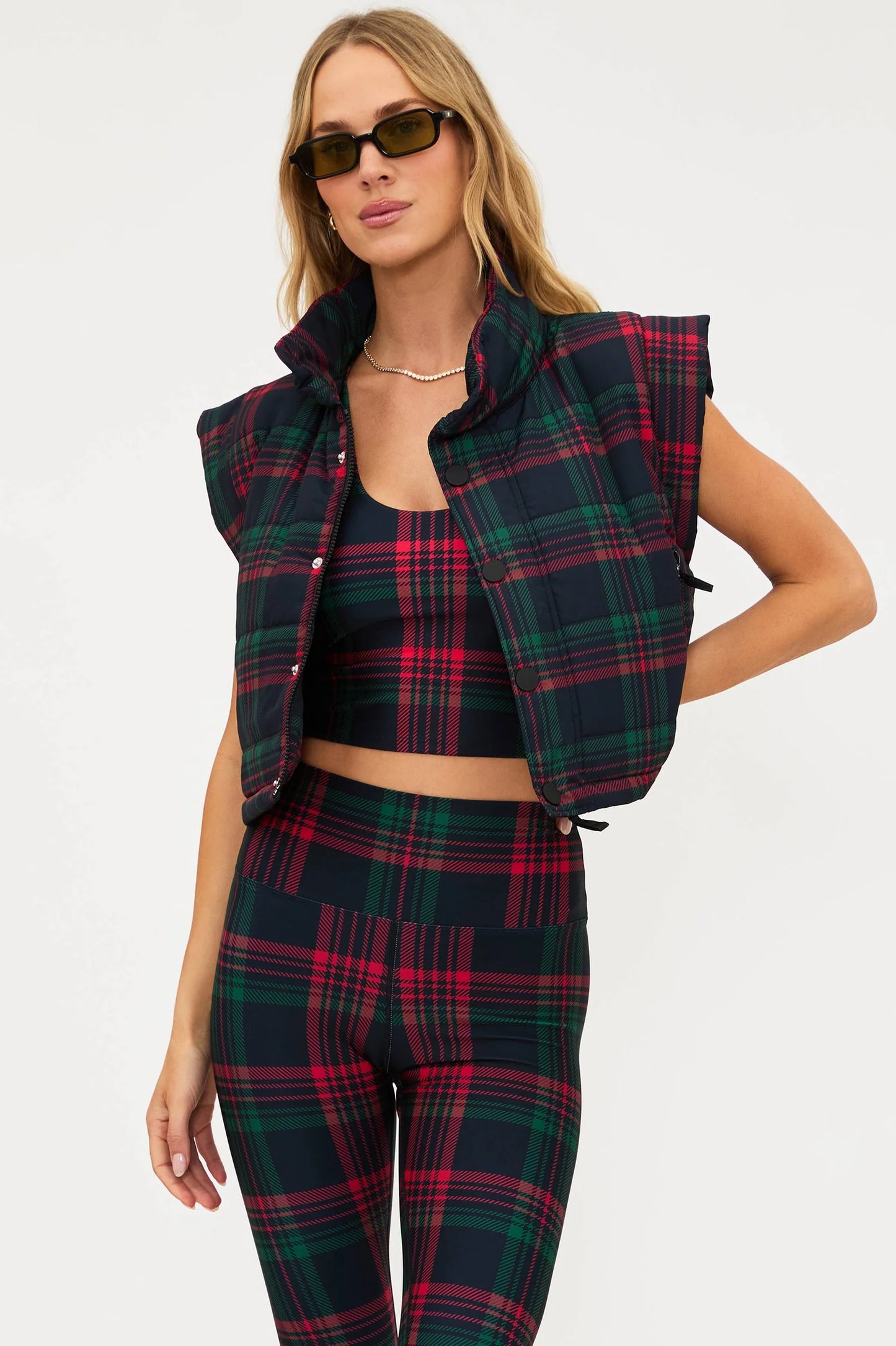CANYON PUFFER VEST RIBBON PLAID