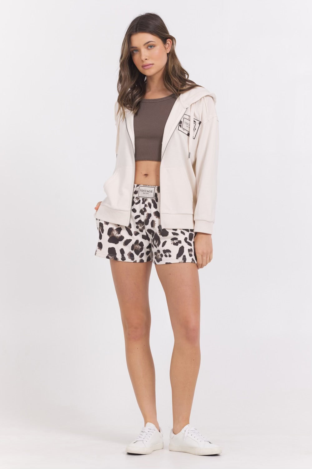 LEOPARD TERRY SHORT