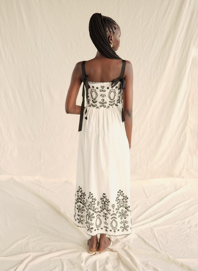 MARYL EYELET MIDI DRESS