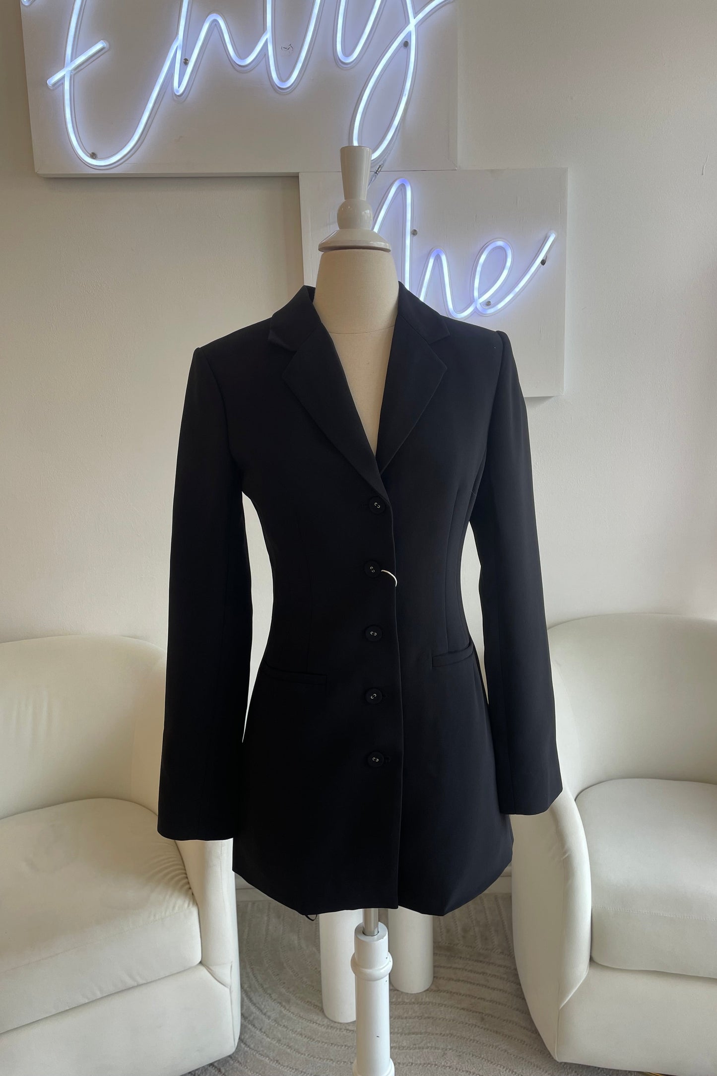 PERALTA BLAZER DRESS BLACK