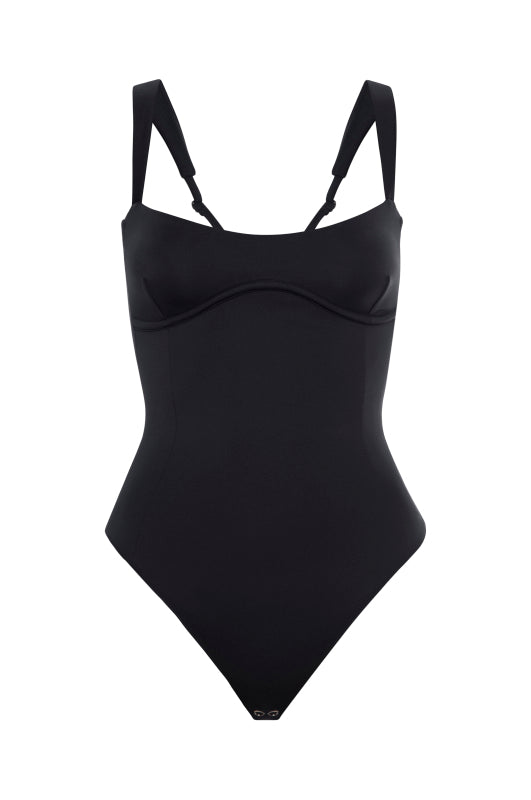 GOOD AMERICAN SWEETHEART BODYSUIT BLACK