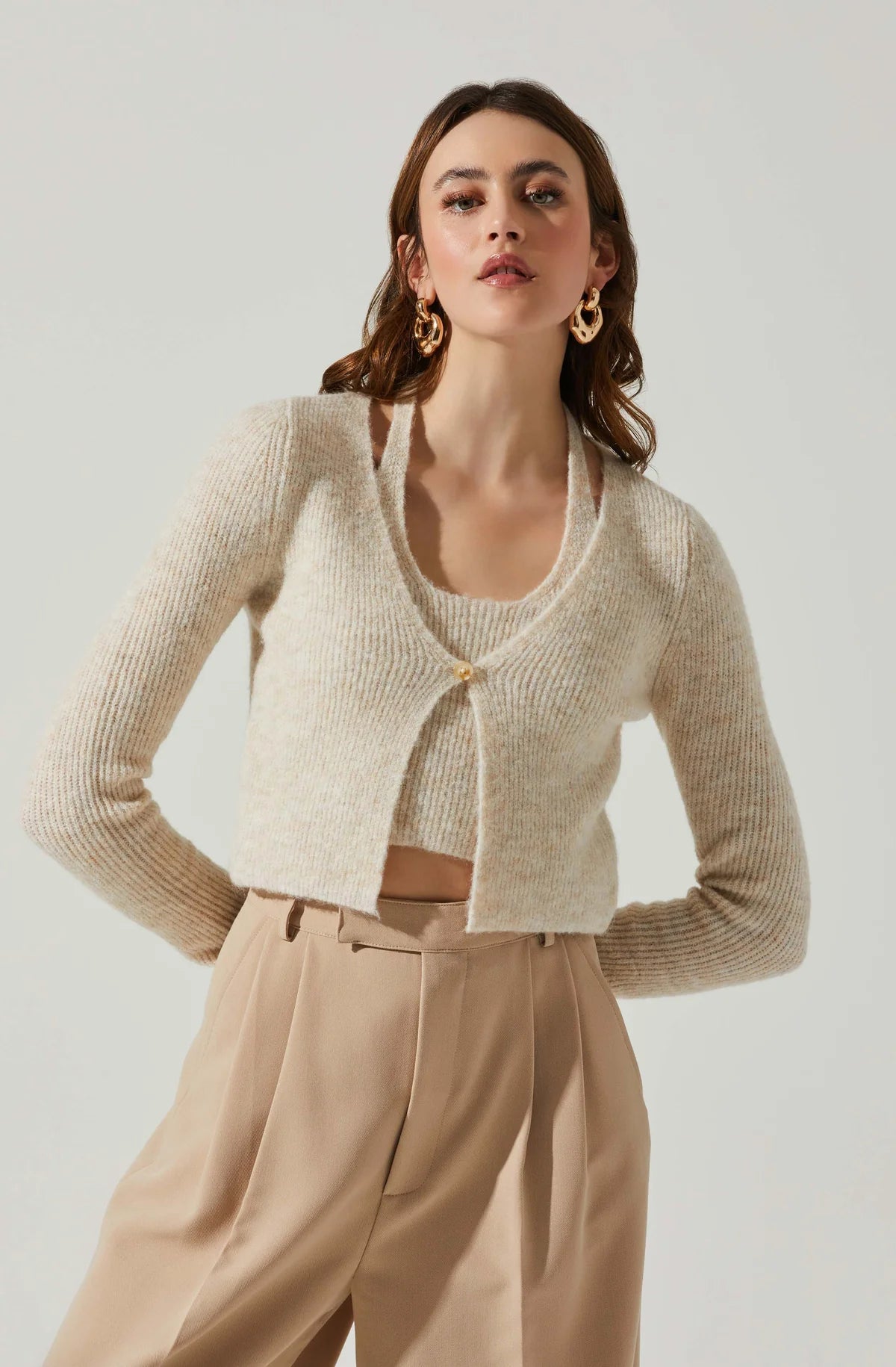 MAYTE ONE PIECE HALTER SWEATER SET