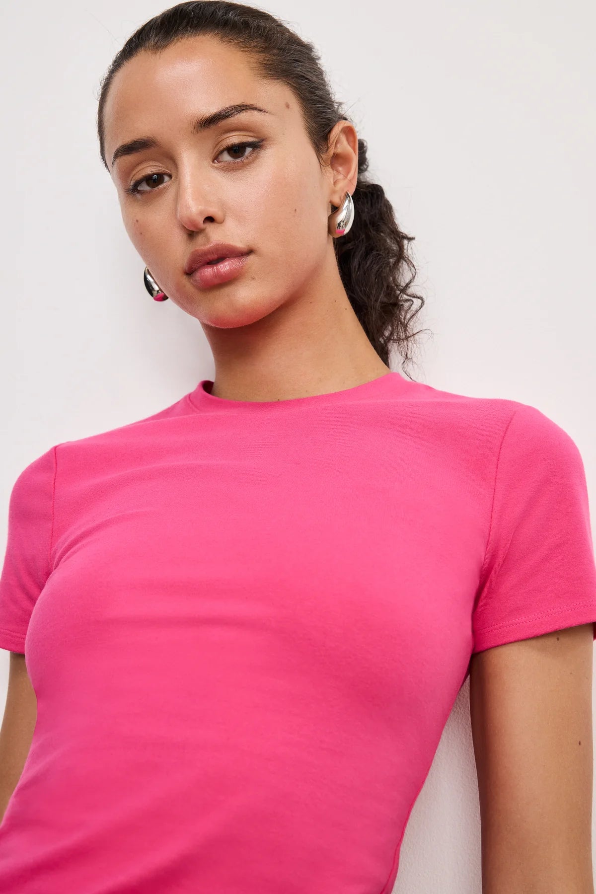 GOOD AMERICAN PINK BABY TEE