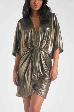 DOLMAN GOLD MINI DRESS
