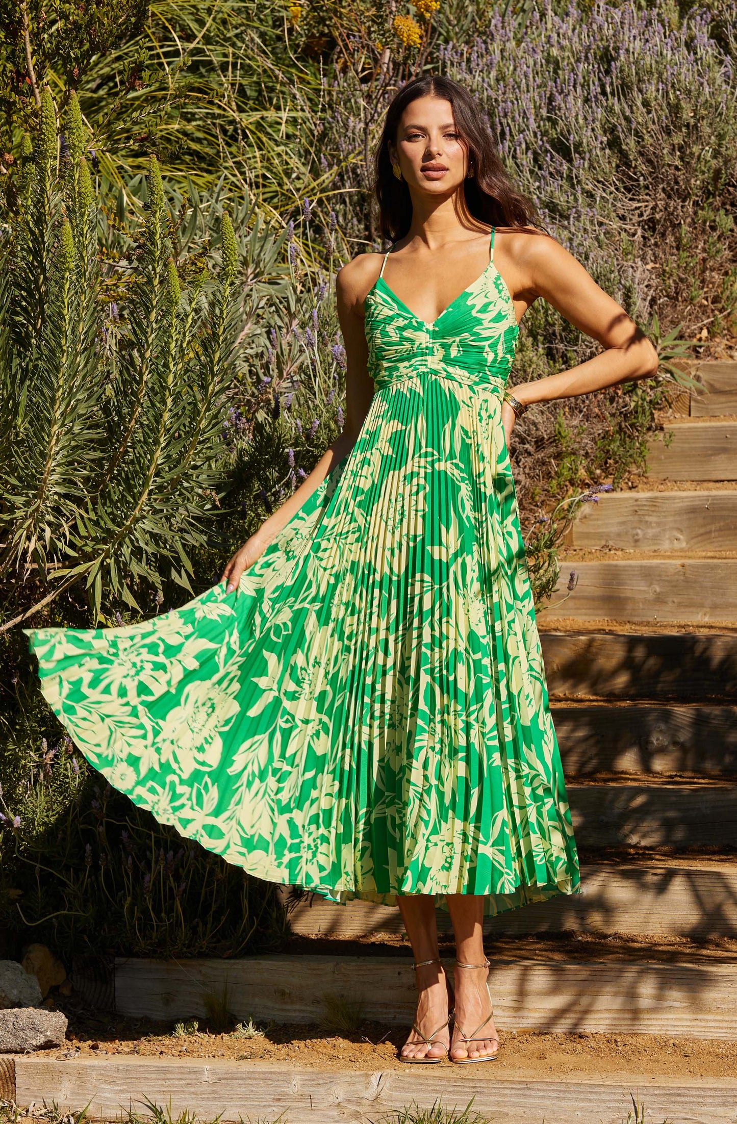 BLYTHE LIME FLORAL DRESS