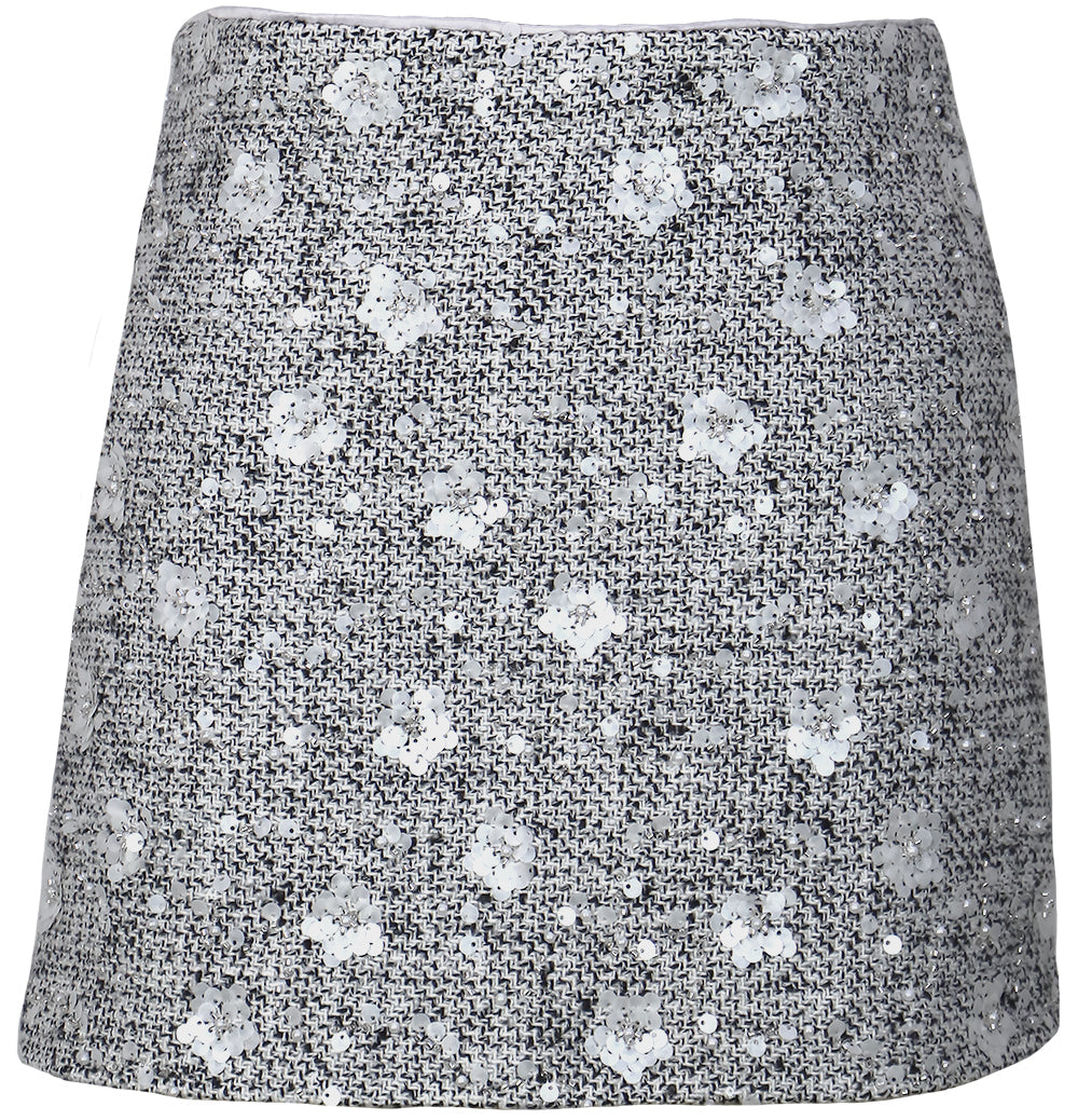 ROSALYN SEQUIN TWEED SKIRT