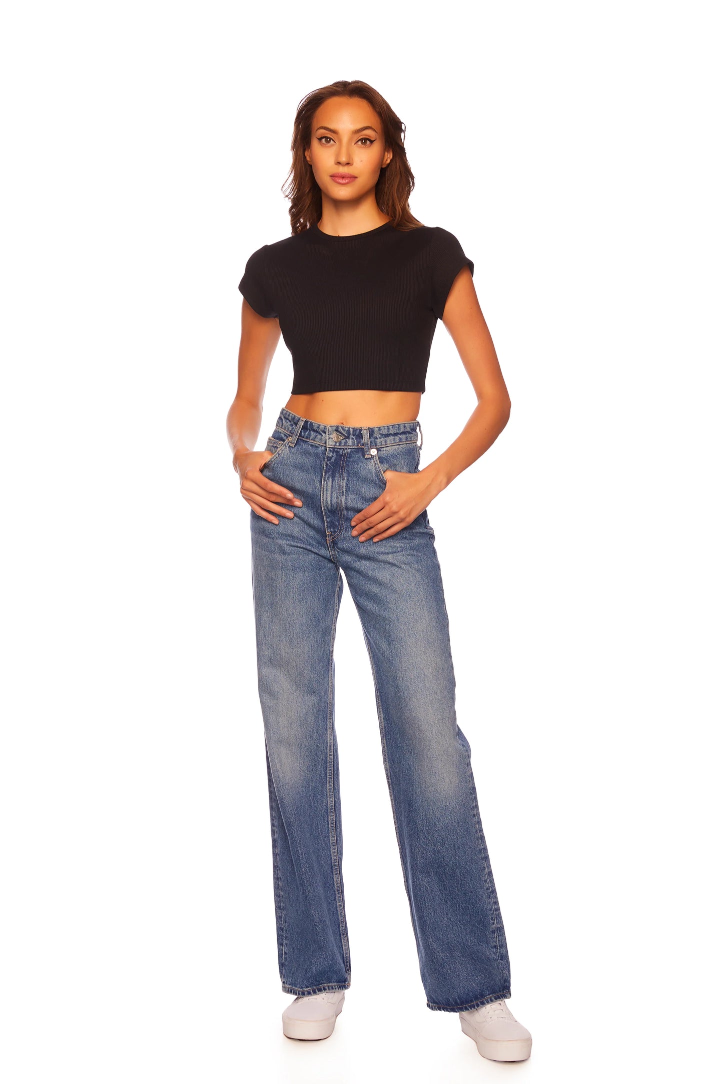 RIB CREW CROP TOP