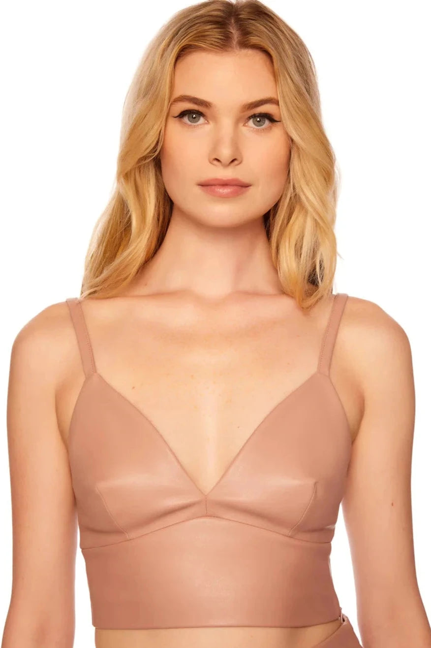 FAUX LEATHER BRALETTE