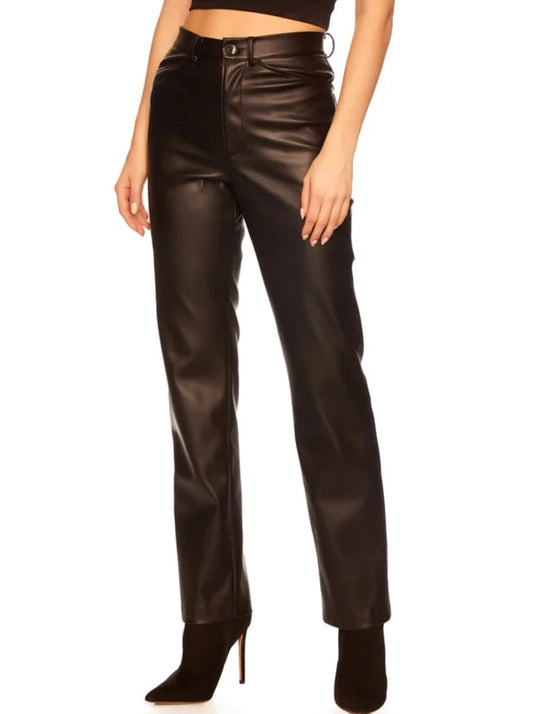 MIDNIGHT FAUX LEATHER PANT