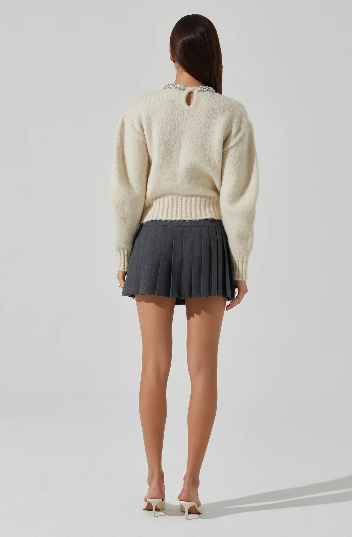 ROWYN EMBELLISHED COLLAR SWEATER
