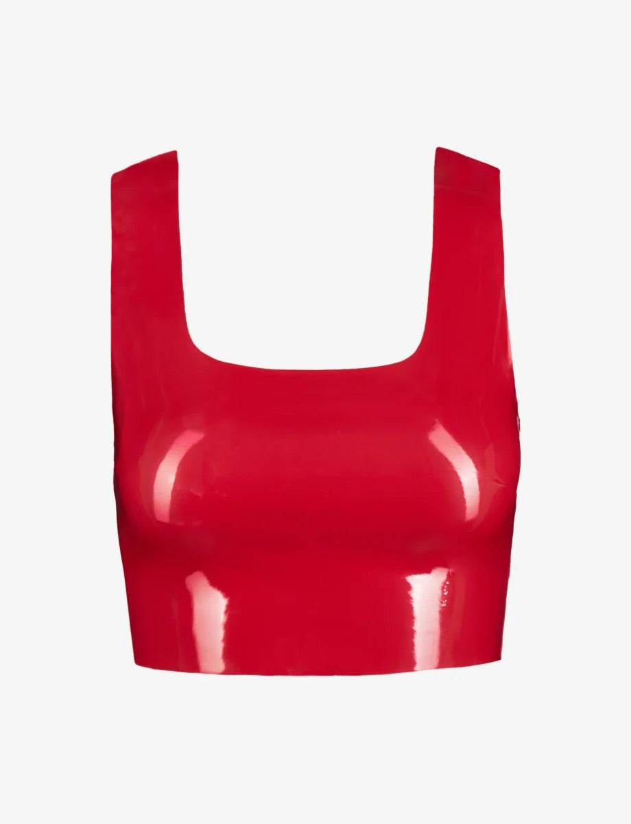 FAUX PATENT LEATHER CROP