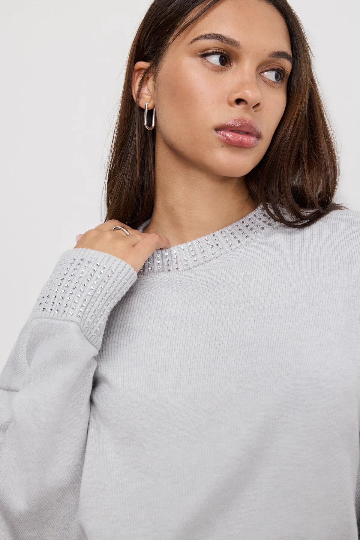 GOOD AMERICAN CRYSTAL SWEATER
