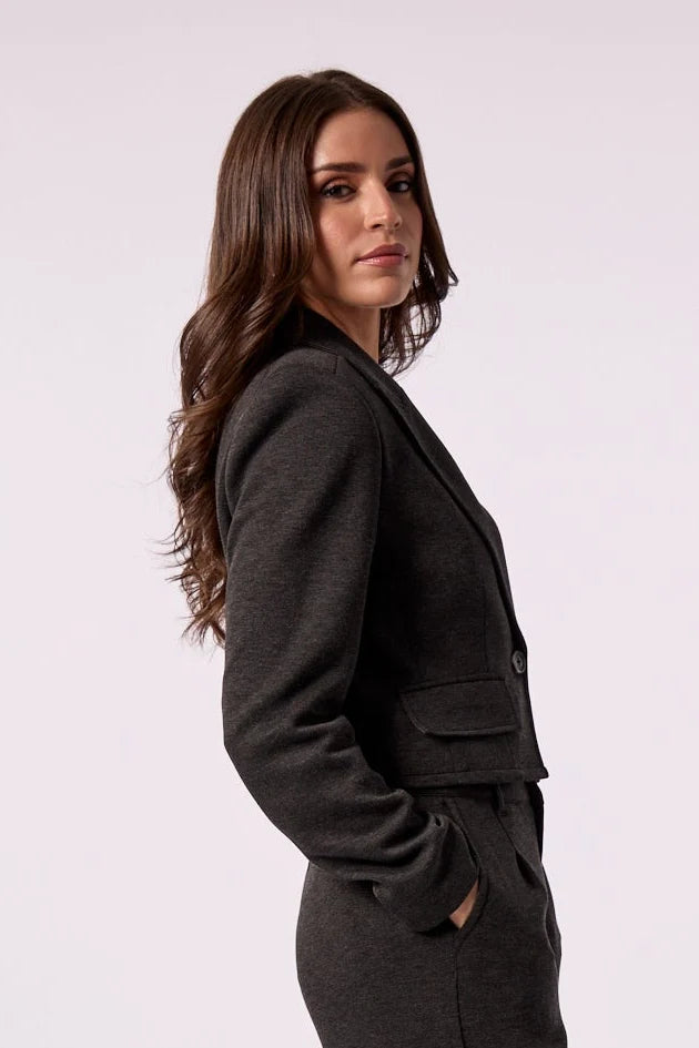 MADDIE CROPPED BLAZER WITH VEST INSERT