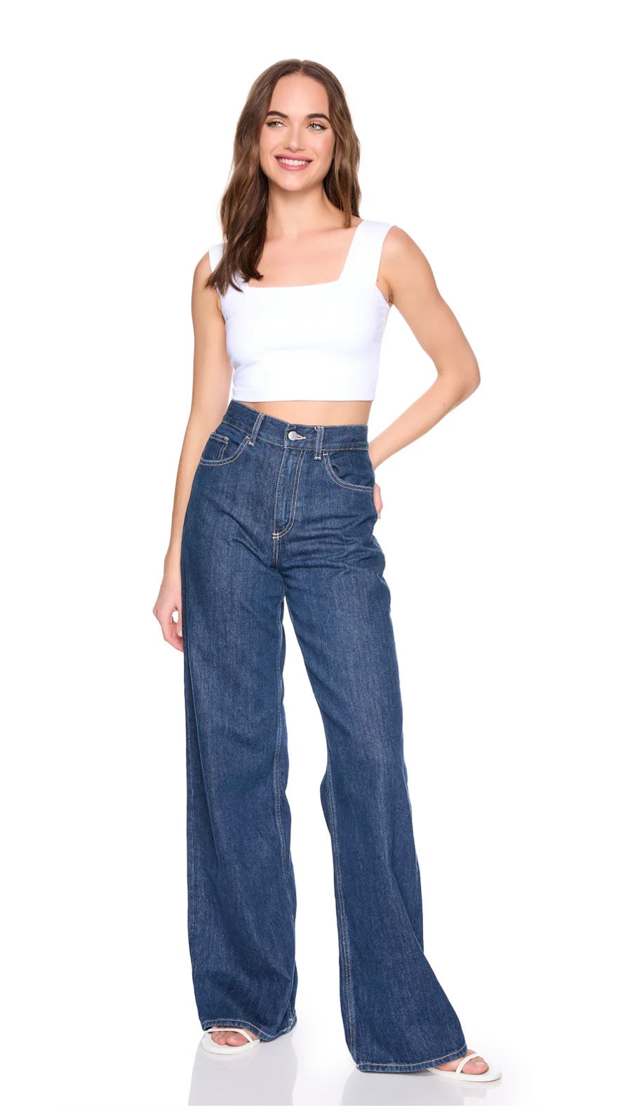 WIDE STRAP CROP TANK