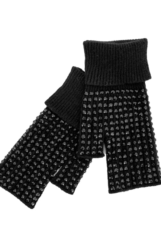 RHINESTONE FINGERLESS GLOVES