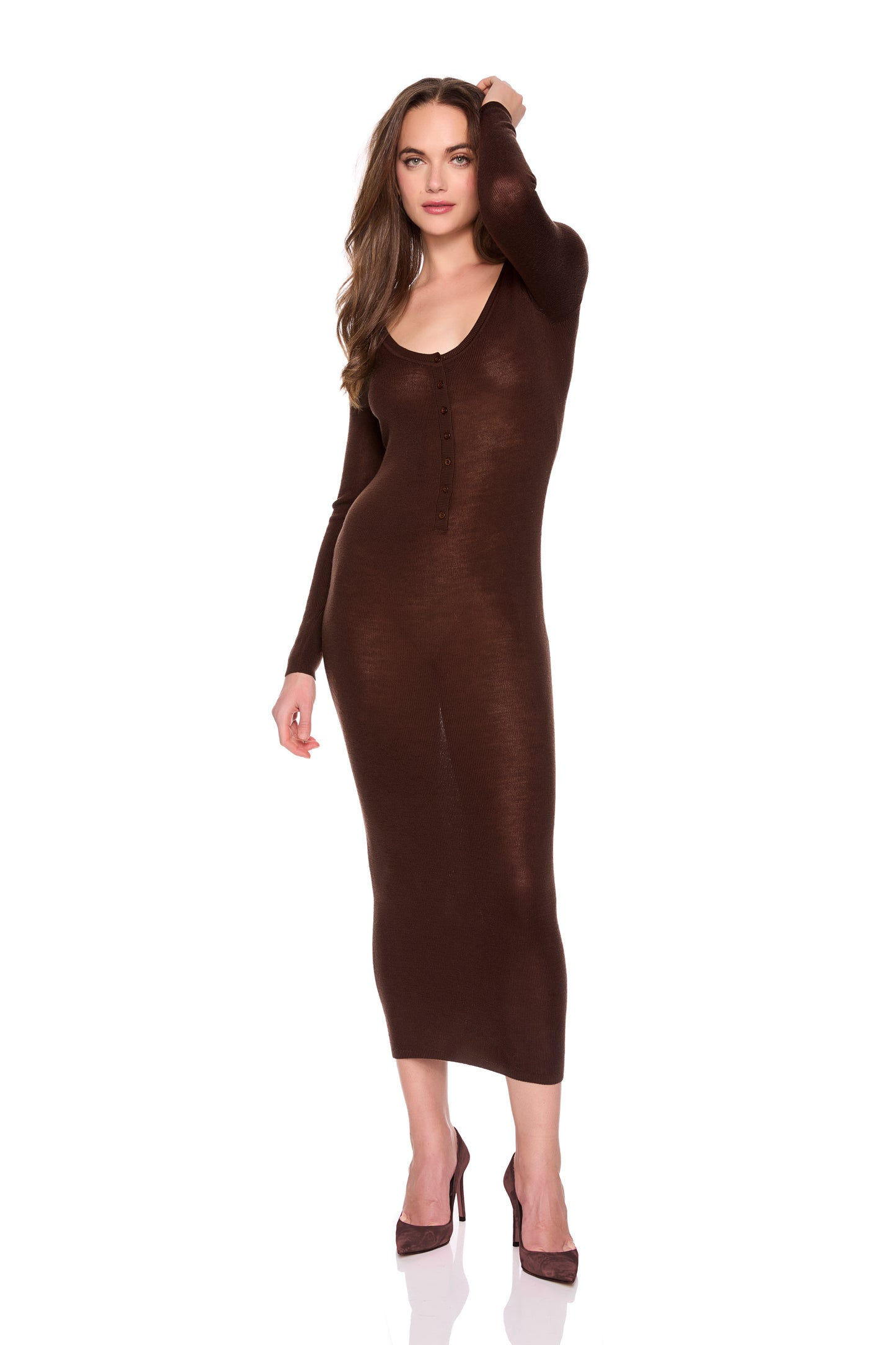 MERINO HENLEY DRESS
