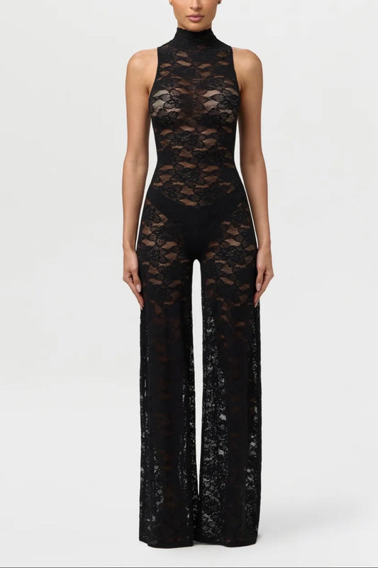 LACE WIDE LEG JUMPSUIT