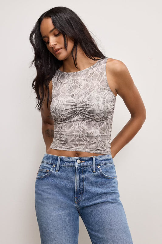 MESH SNAKESKIN TEE