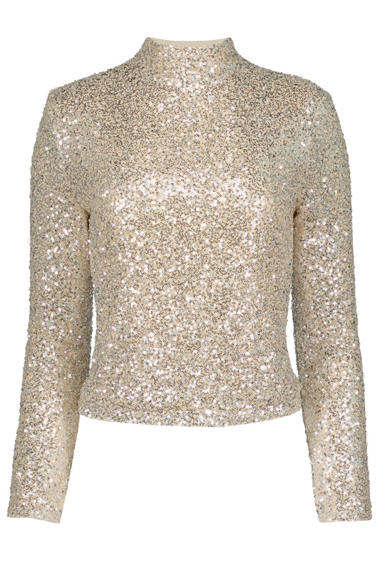 SUBLIME FUNNEL NECK SEQUIN TOP