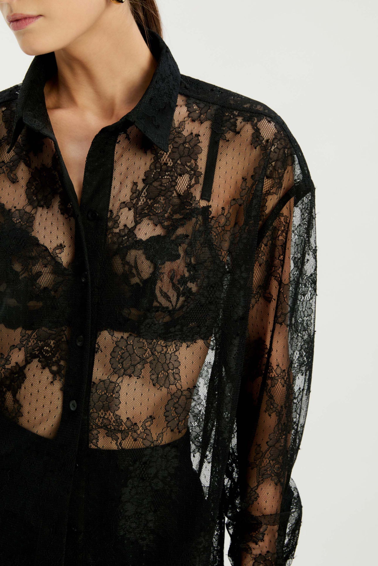 ALEIDA OVERSIZED LACE SHIRT