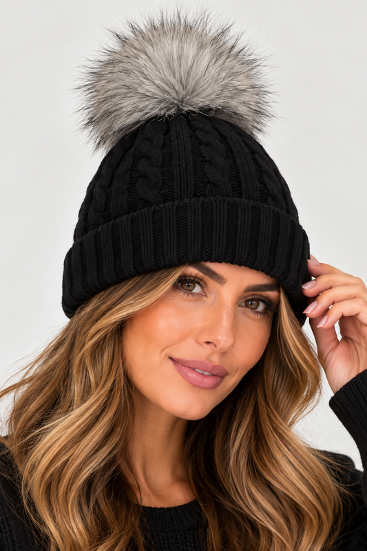 CABLE KNIT BEANIE