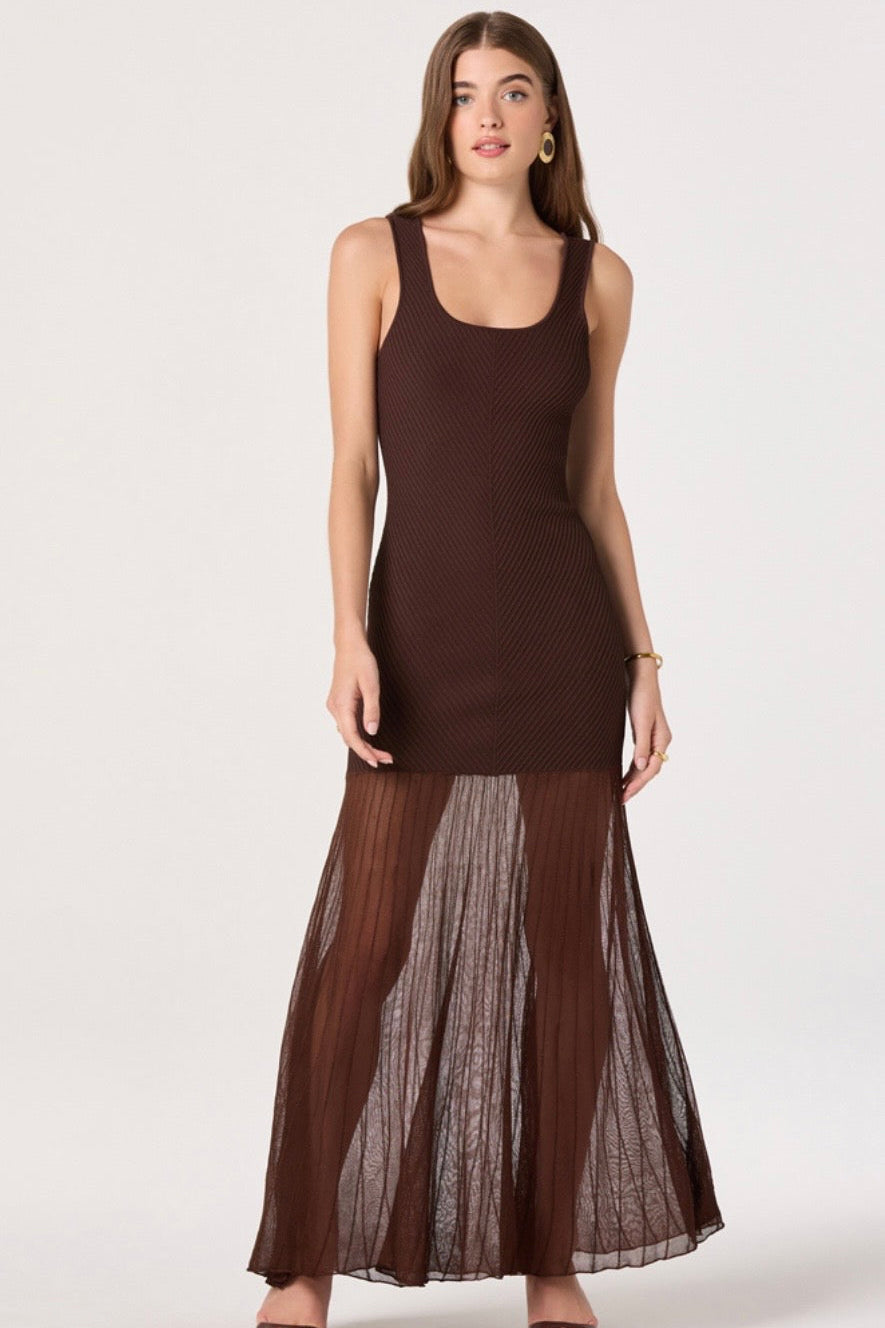 GLENA DRESS BROWN