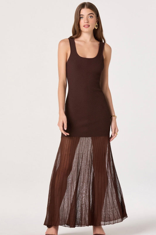 GLENA DRESS BROWN