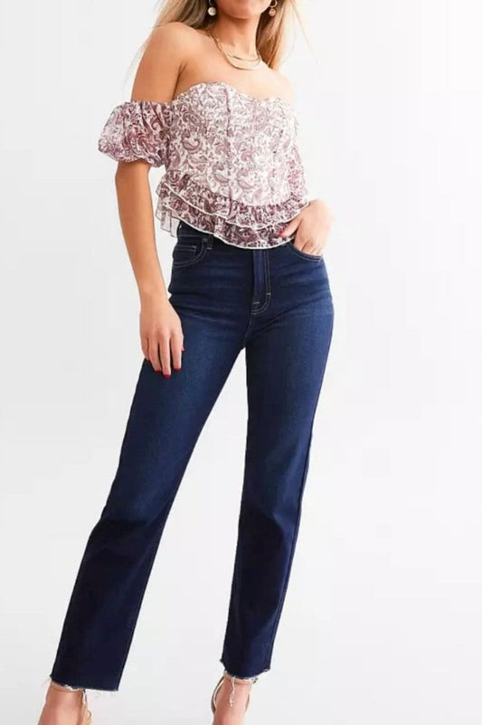 TRACEY HIGH RISE DARK WASH