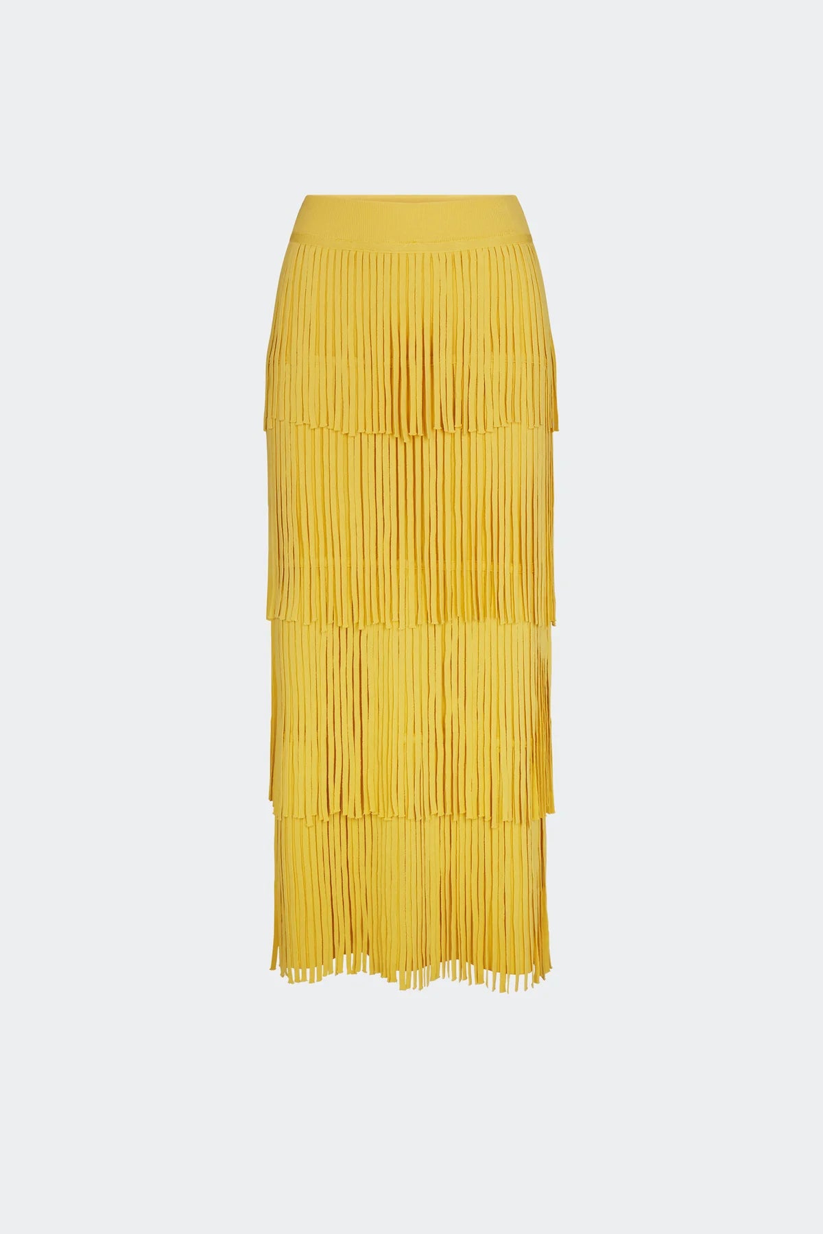 ZA KNIT FRINGE SKIRT IN BUTTER