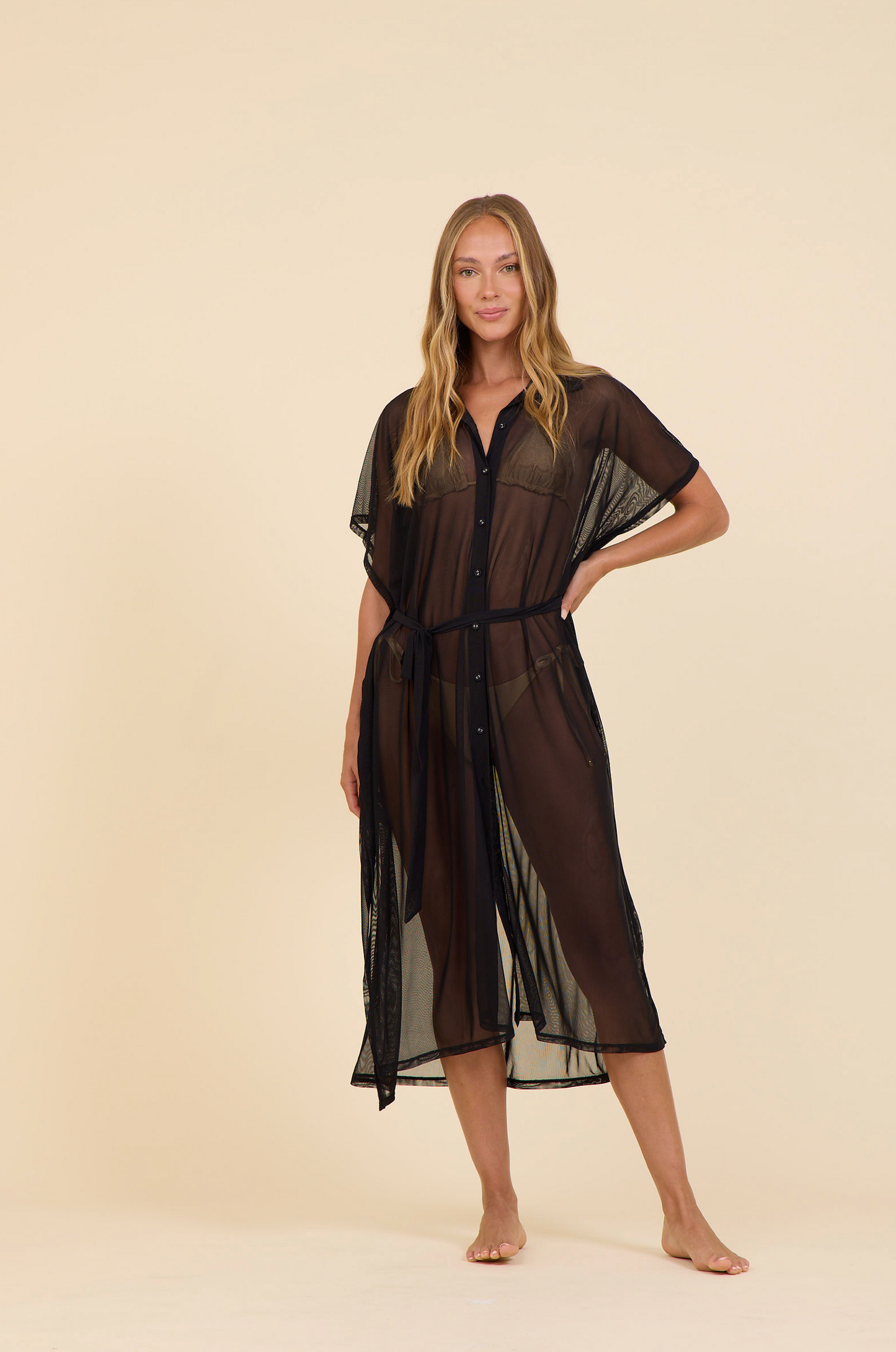 BLACK MESH COVER UP