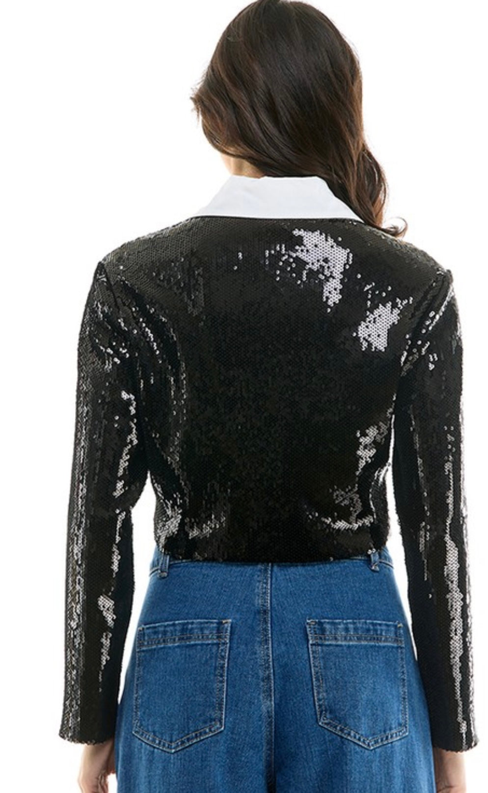 SIENA SEQUIN COLLARD TOP