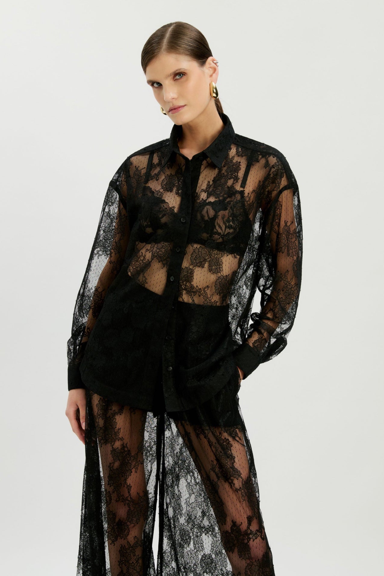 ALEIDA OVERSIZED LACE SHIRT
