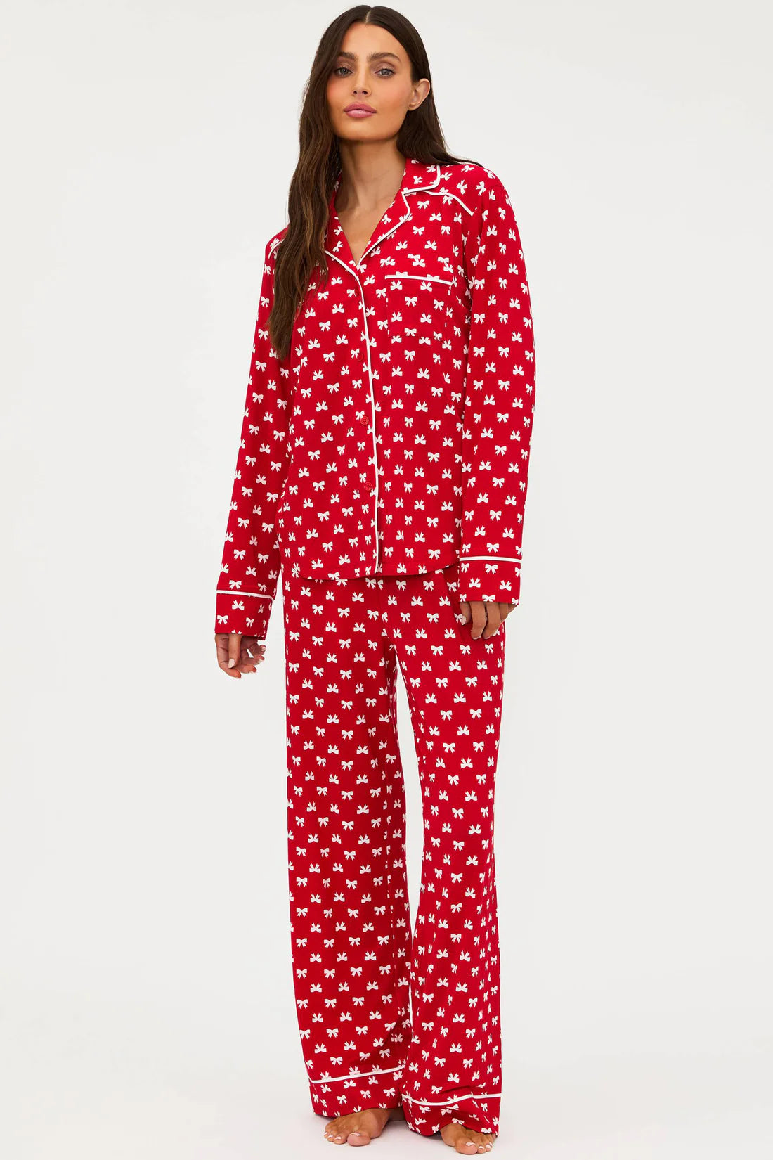 LIVY PEPPERMINT BOW PJ SET