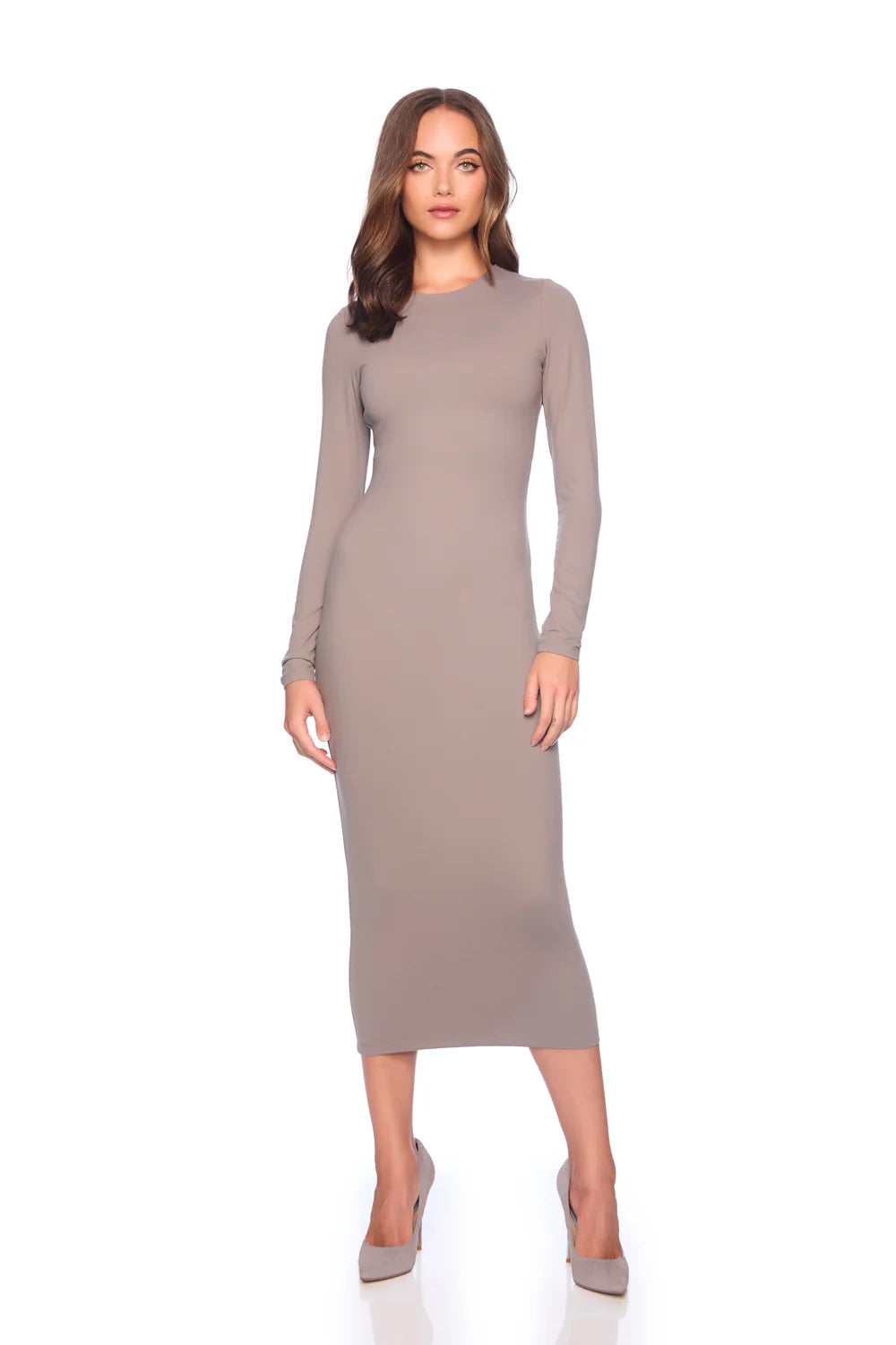 CREW MIDI LONG SLEEVE DRESS