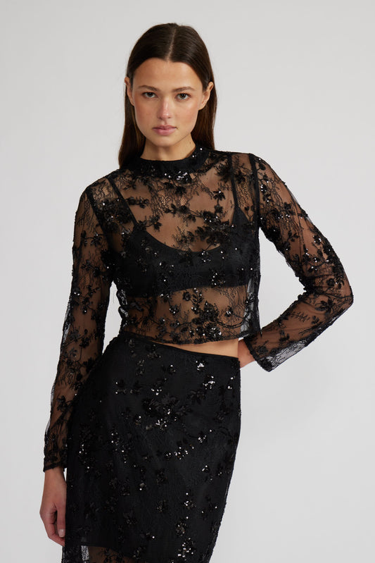 EMMY LACE SEQUIN TOP