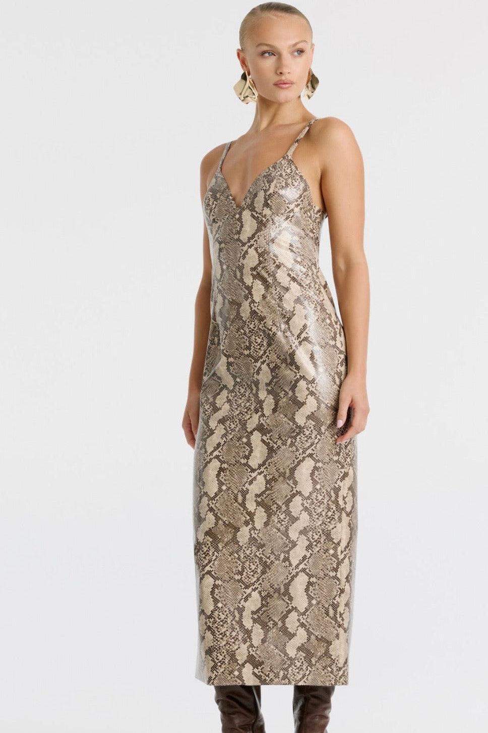 ESTINE FAUX SNAKESKIN DRESS