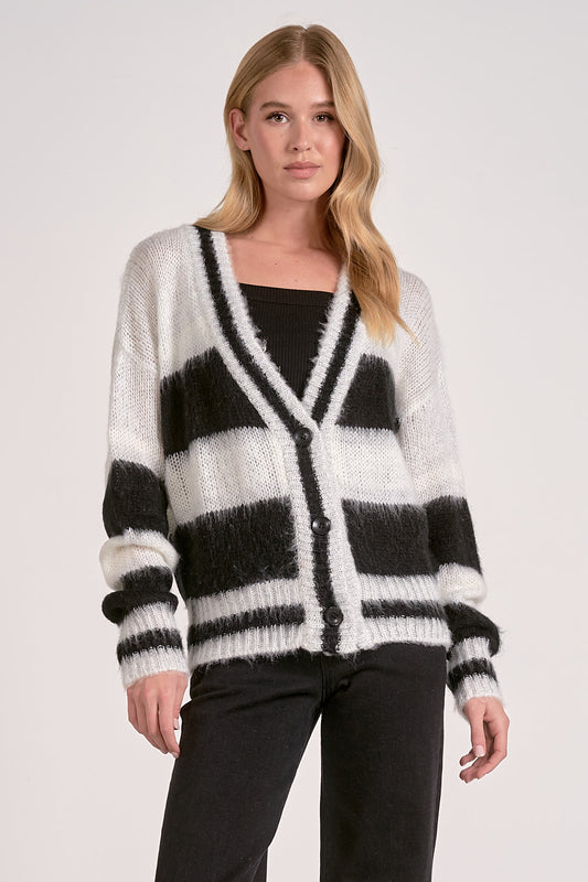 BLACK WHITE STRIPE SWEATER