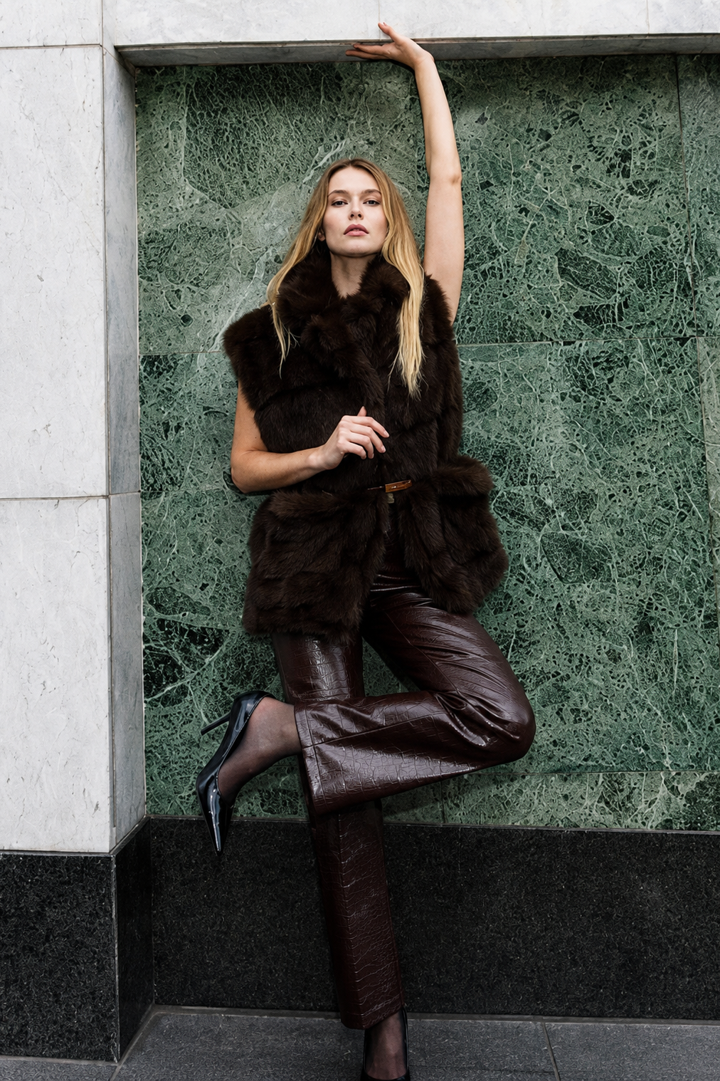NIA FAUX LEATHER PANT