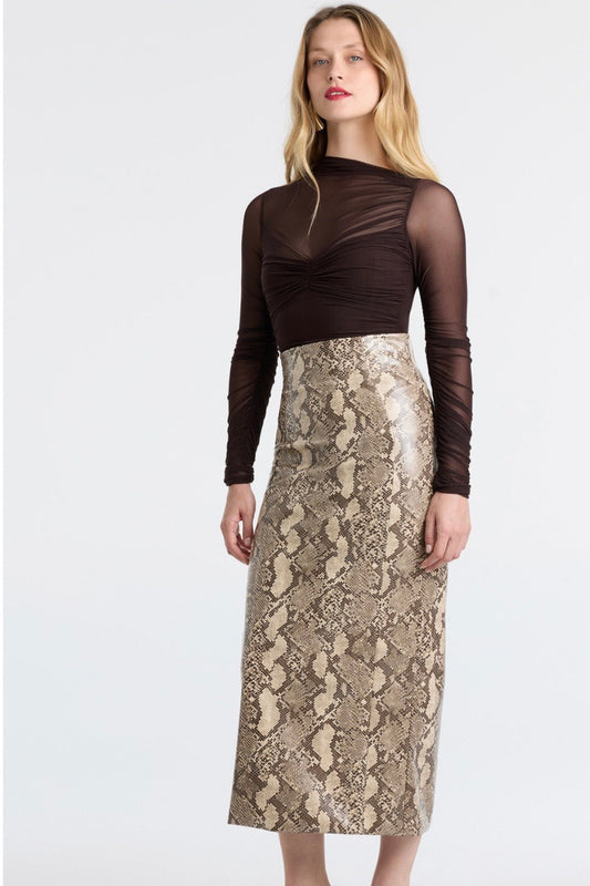 ERICA FAUX SNAKESKIN SKIRT