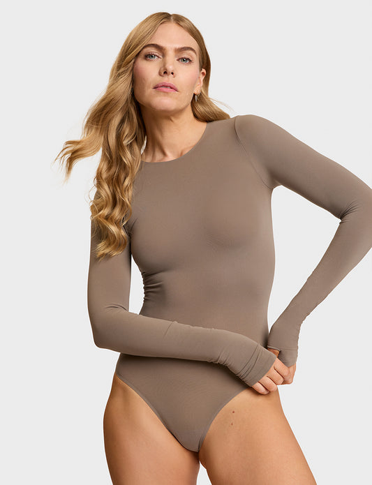 COMMANDO BALLET BODYSUIT IN TRUFFLE