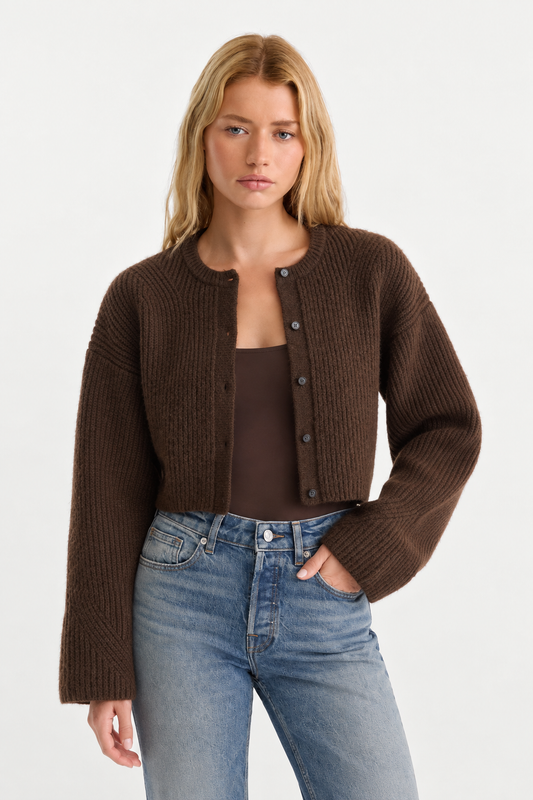 GOOD AMERICAN CHUNKY CARDIGAN ￼