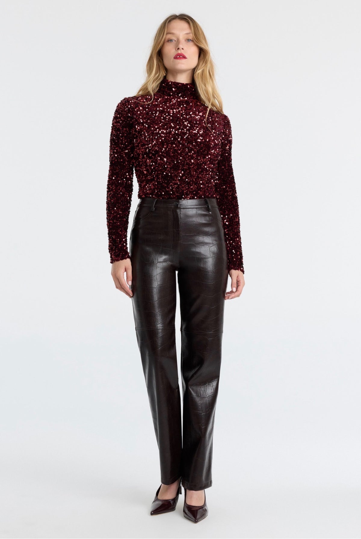 NIA FAUX LEATHER PANT