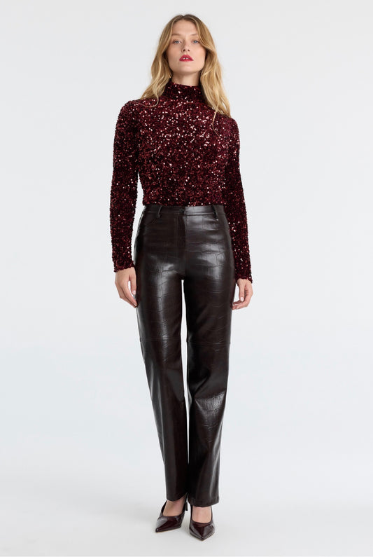 NIA FAUX LEATHER PANT
