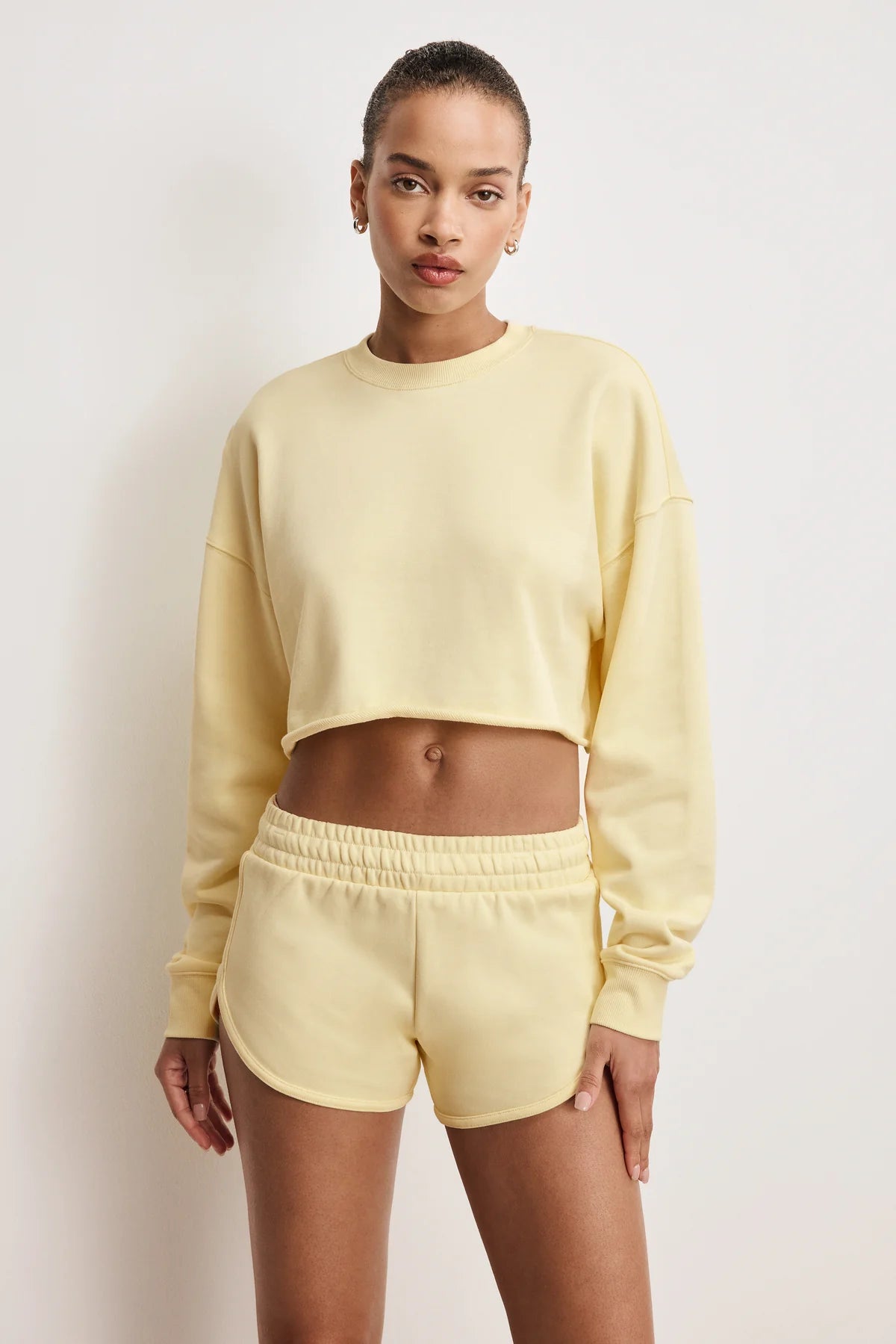 TERRY CROPPED SHORT SET