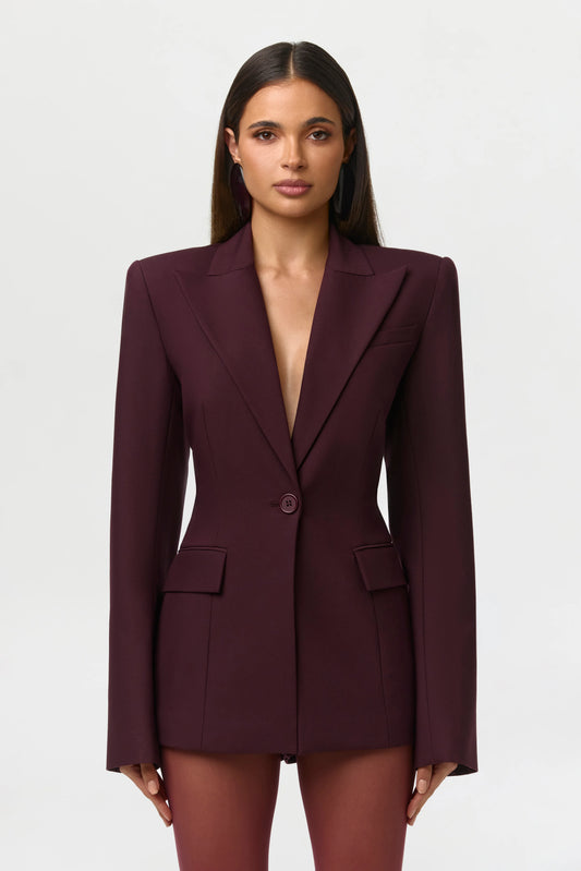 POWER SHOULDER FITTED SUIT BLAZER ￼