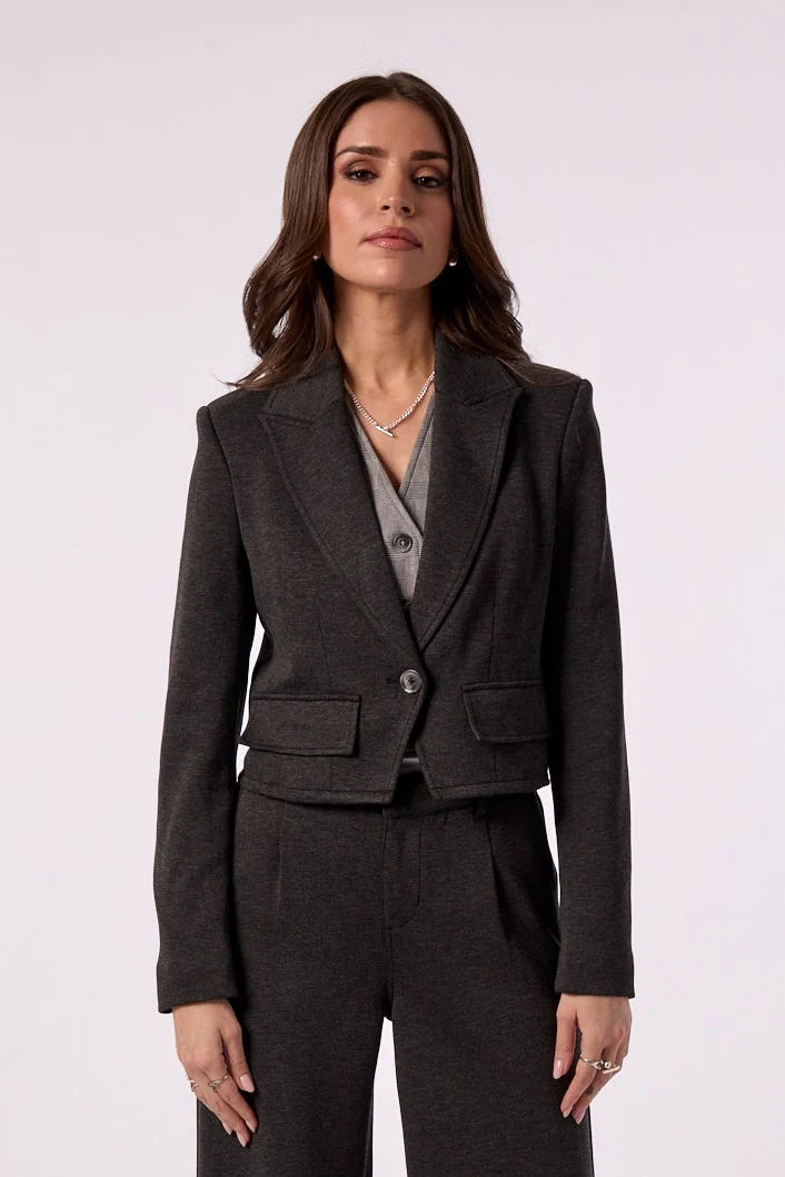 MADDIE CROPPED BLAZER WITH VEST INSERT