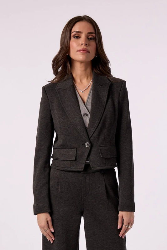 MADDIE CROPPED BLAZER WITH VEST INSERT