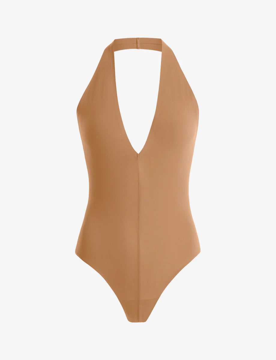COMMANDO BALLET DEEP PLUNGE HALTER BODYSUIT