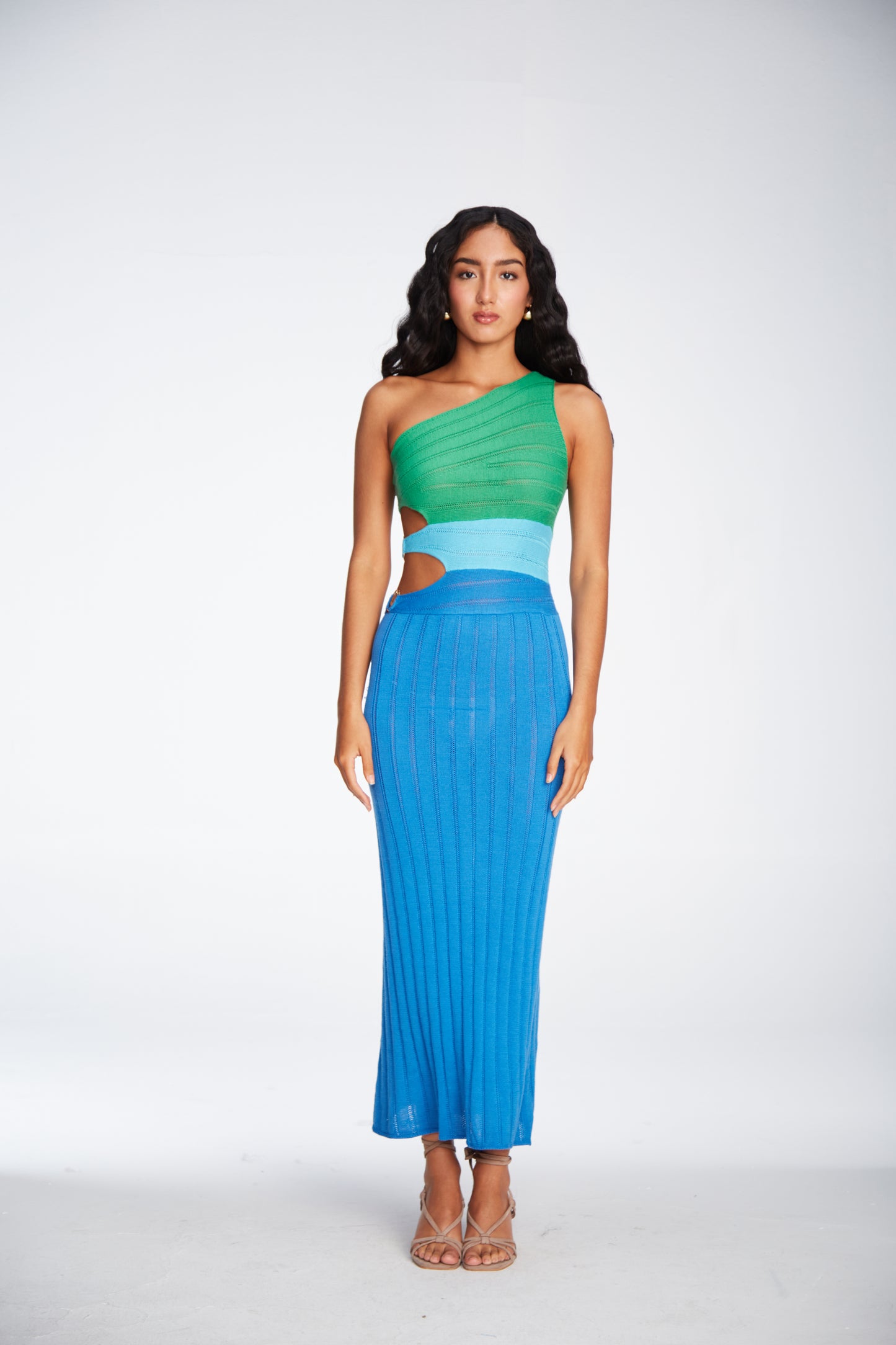 LAUREN COLORBLOCK BLUE DRESS